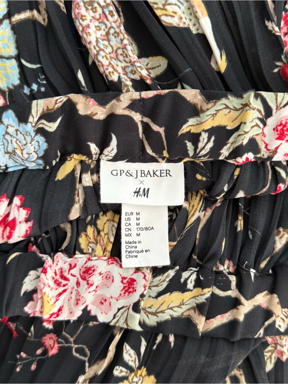 GP&J Baker x H&M Black Floral Pleated Midi Sheer Skirt- M - Picture 8 of 9